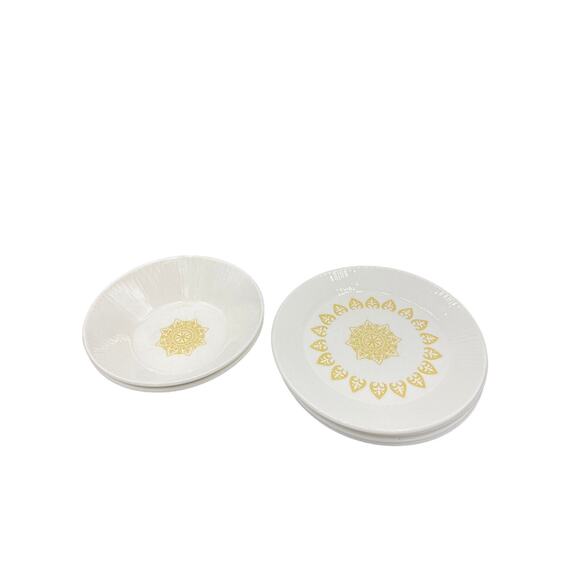 Sheffield Other - Set of Vtg Serenade by Sheffield Gold Medallion 2 Dessert Bowl & 4 bread plates